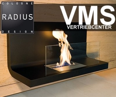 Radius WallFlame Typ 536c Stahlschwarz gepulvert