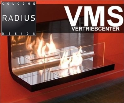 Radius WallFlame Typ 536e Hochglanz Edelstahl