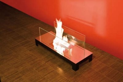 FLOOR FLAME Hochglanz - Edelstahl mit Glas Typ 537b