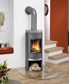Justus Kaminofen Faro gussgrau mit Specksteinplatte 6 KW