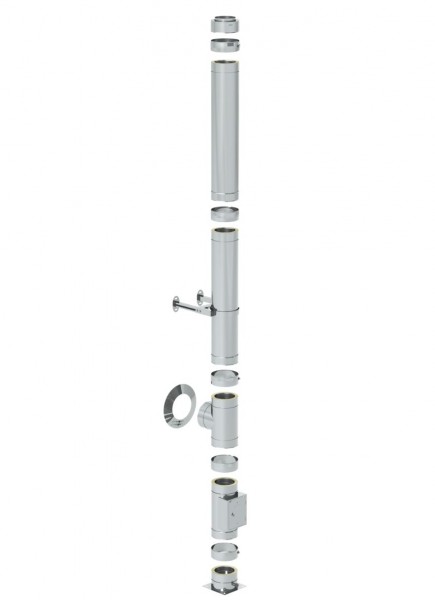 DW 130 8 Meter Schornsteinpaket für Bodenmontage - doppelwandig