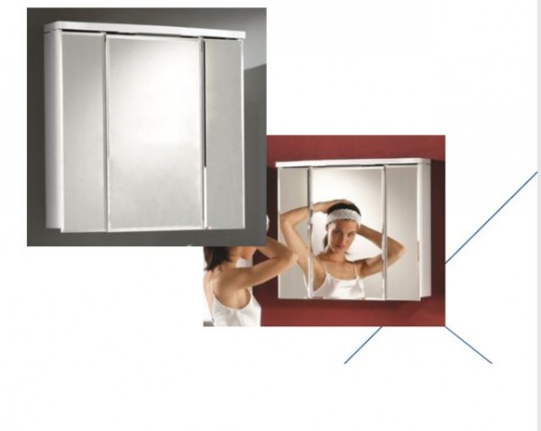 Dansani COMO LED Spiegelschrank 3 Türen, 67cm weiß hochglanz