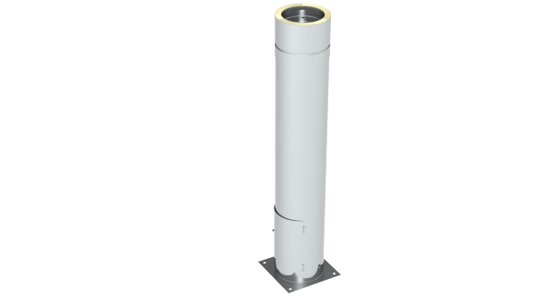 Schornstein - Teleskopstütze 40 - 1115 mm mit Ablauf unten mit Türe