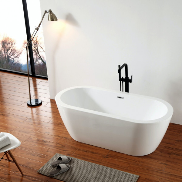 Freistehende Badewanne 173x78cm inkl. Siphon weiß